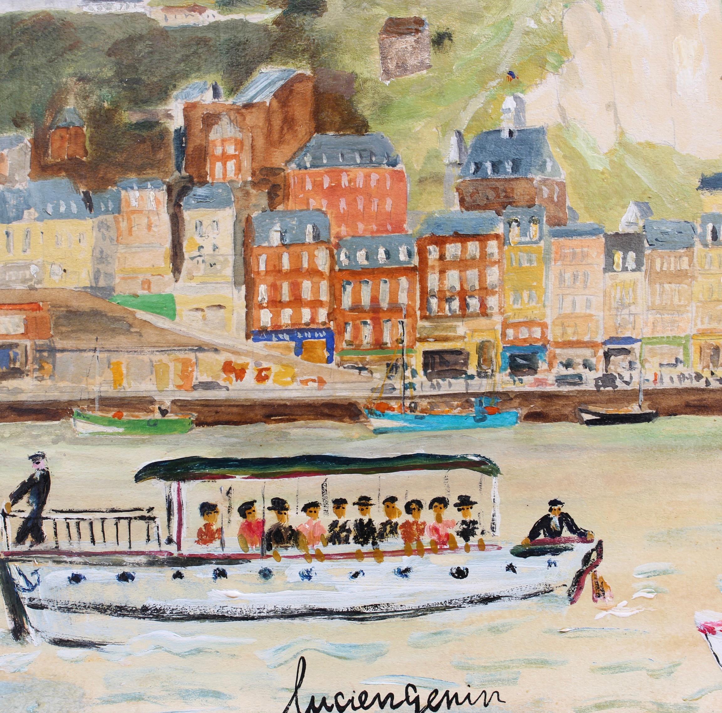 'The Seaside Resort of Dieppe' Vintage Oil Painting For Sale 12