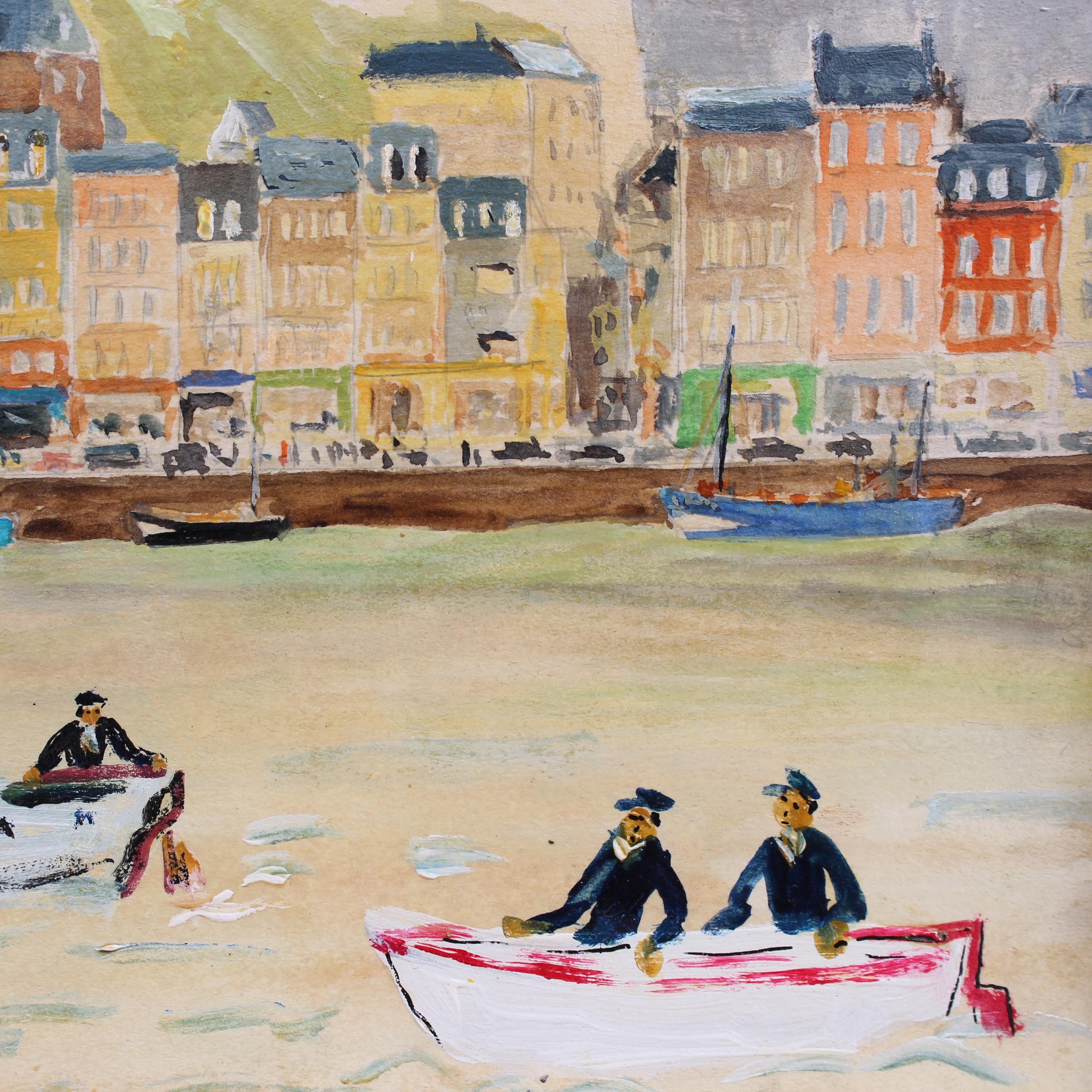'The Seaside Resort of Dieppe' Vintage Oil Painting For Sale 14