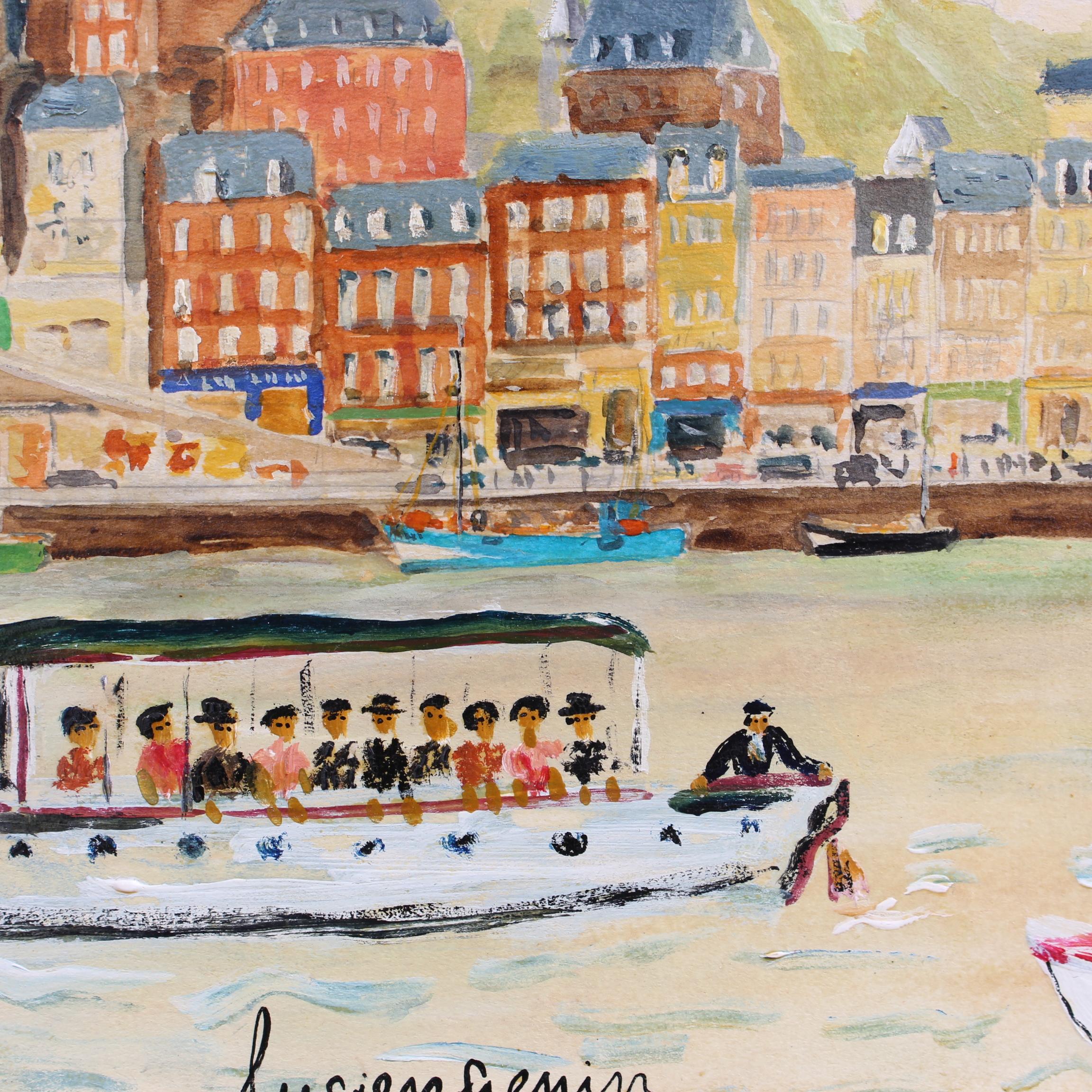 'The Seaside Resort of Dieppe' Vintage Oil Painting For Sale 15