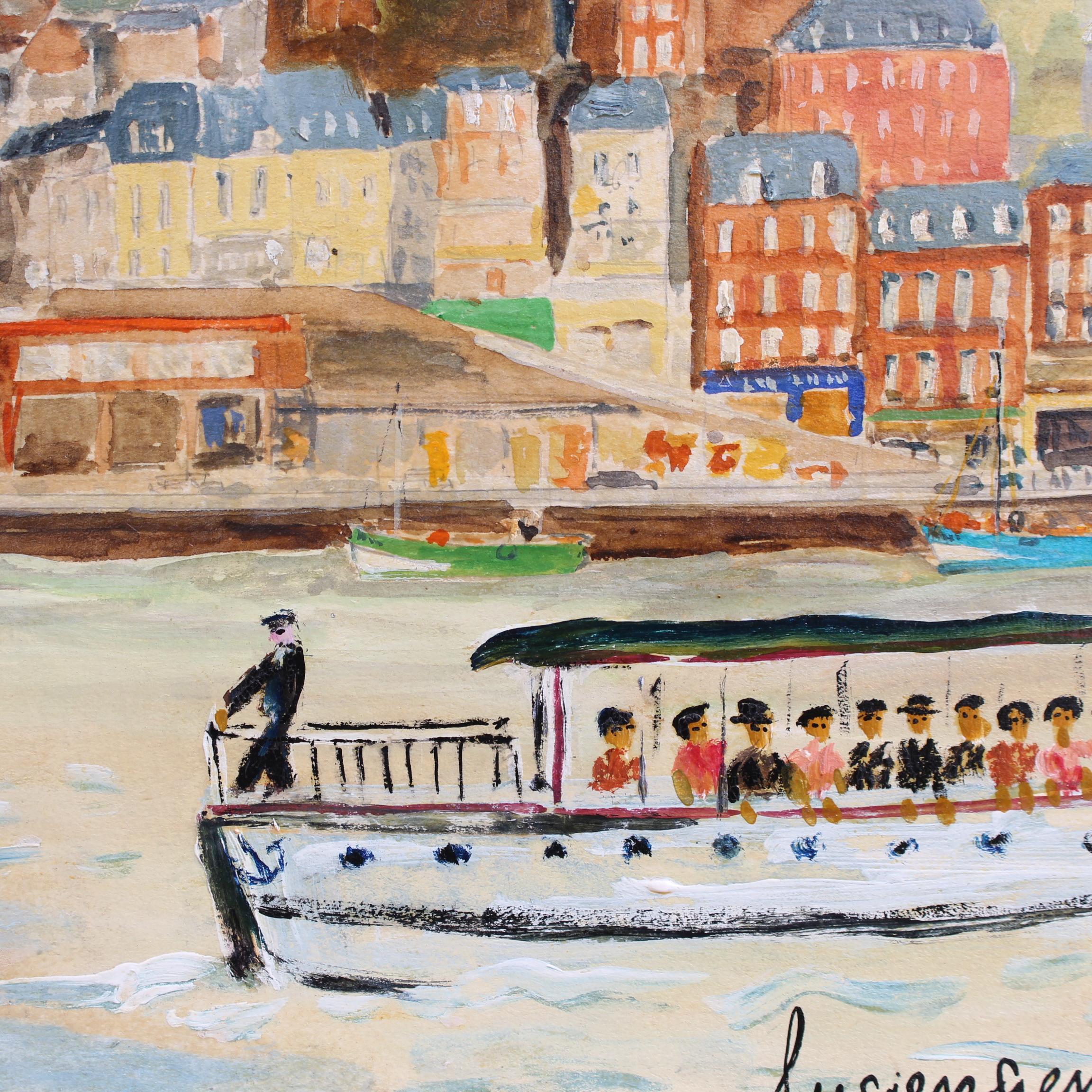 'The Seaside Resort of Dieppe' Vintage Oil Painting For Sale 16