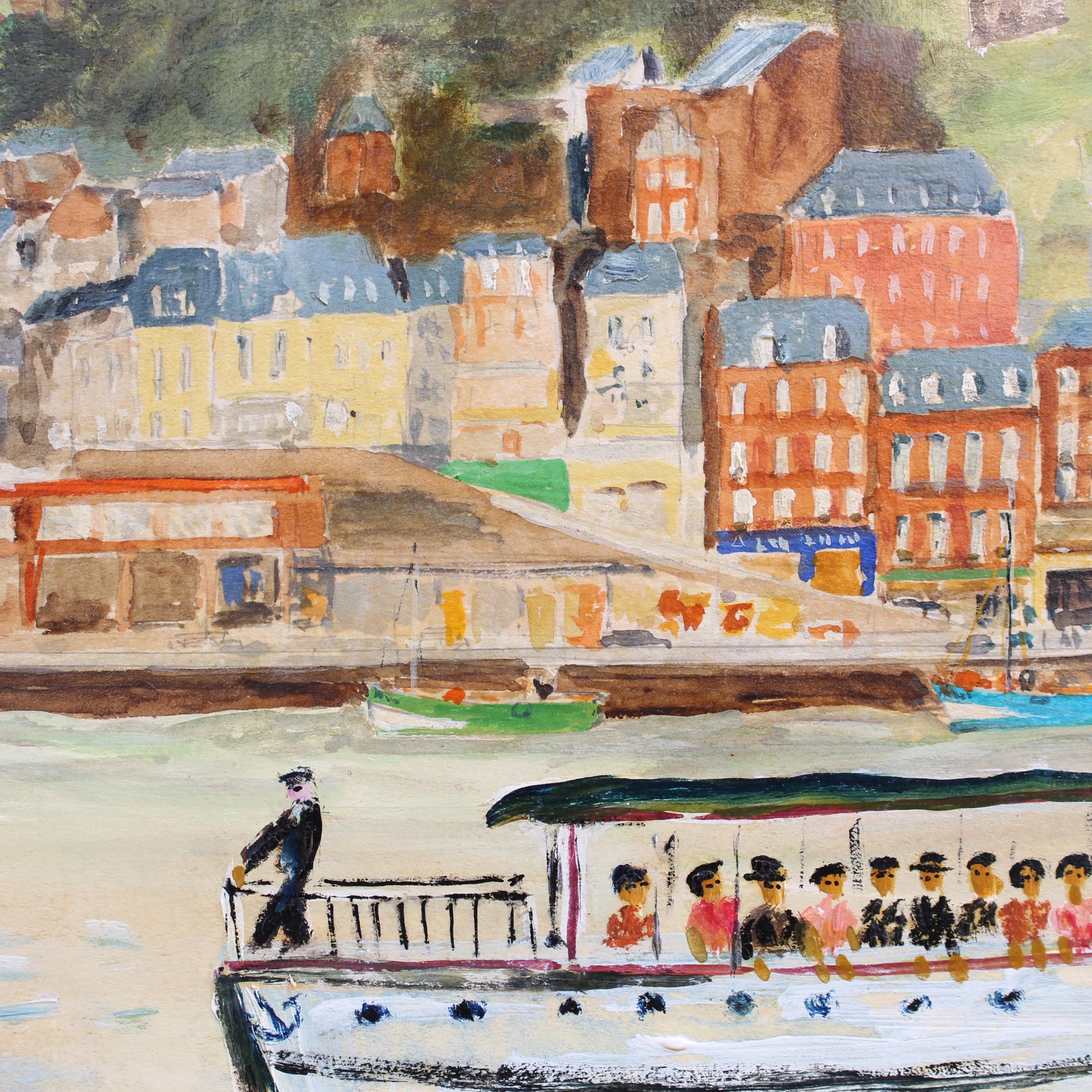 'The Seaside Resort of Dieppe' Vintage Oil Painting For Sale 17