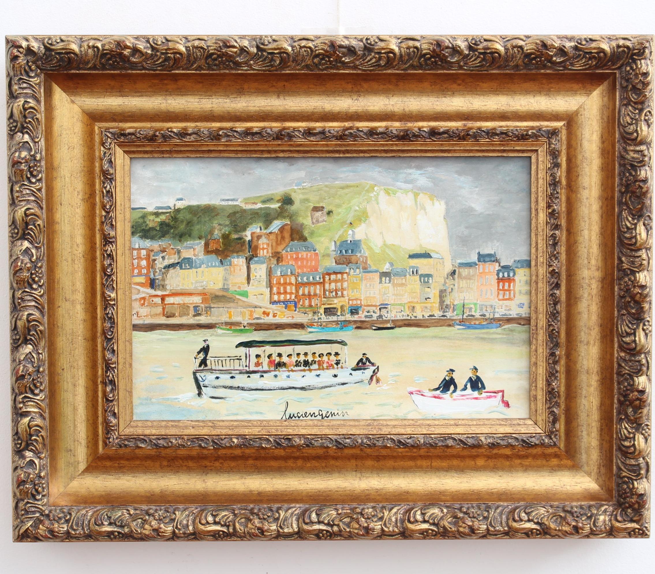 'The Seaside Resort of Dieppe' Vintage Oil Painting For Sale 2