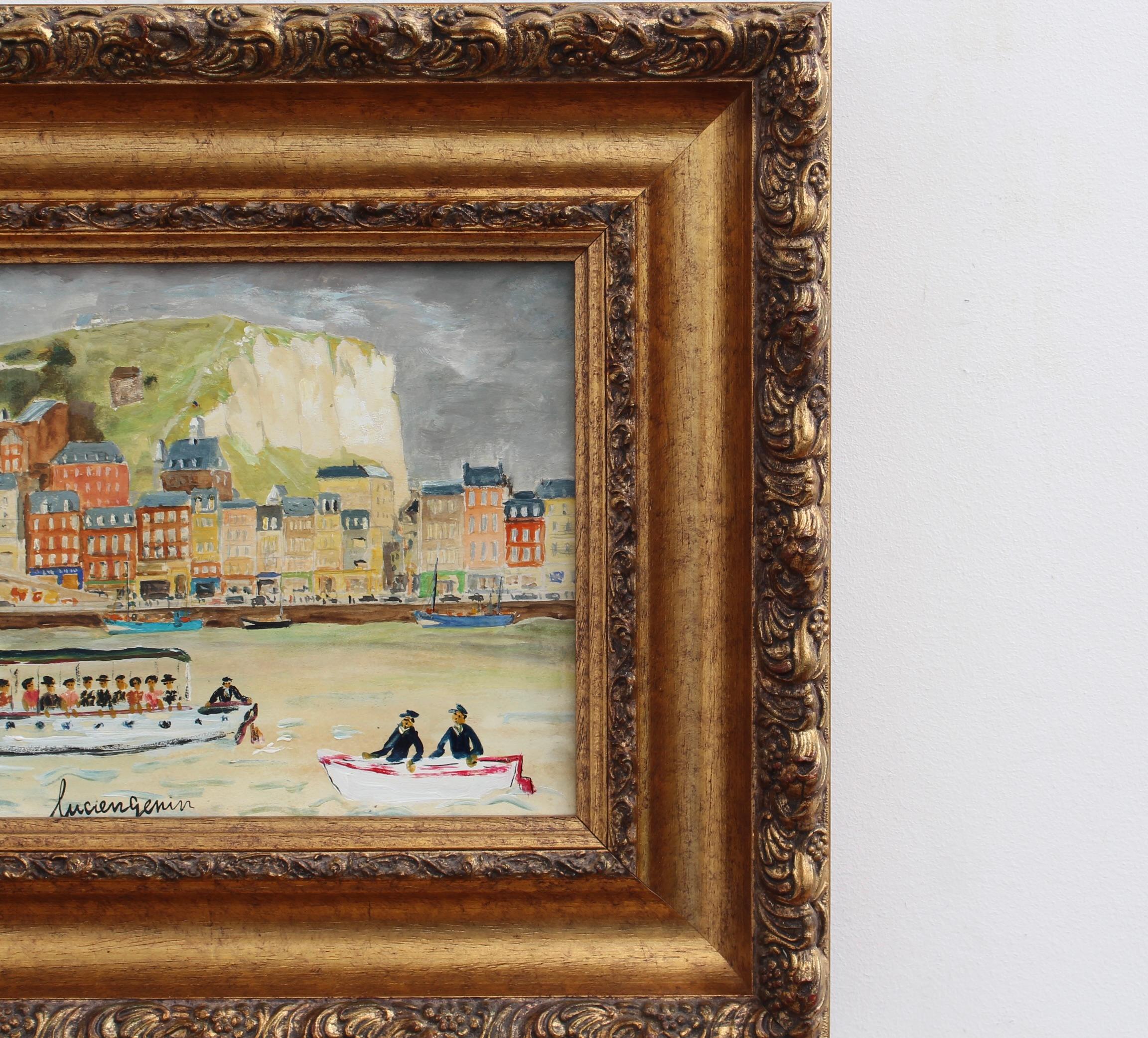 The Seaside Resort of Dieppe' Peinture à l'huile d'époque en vente 3