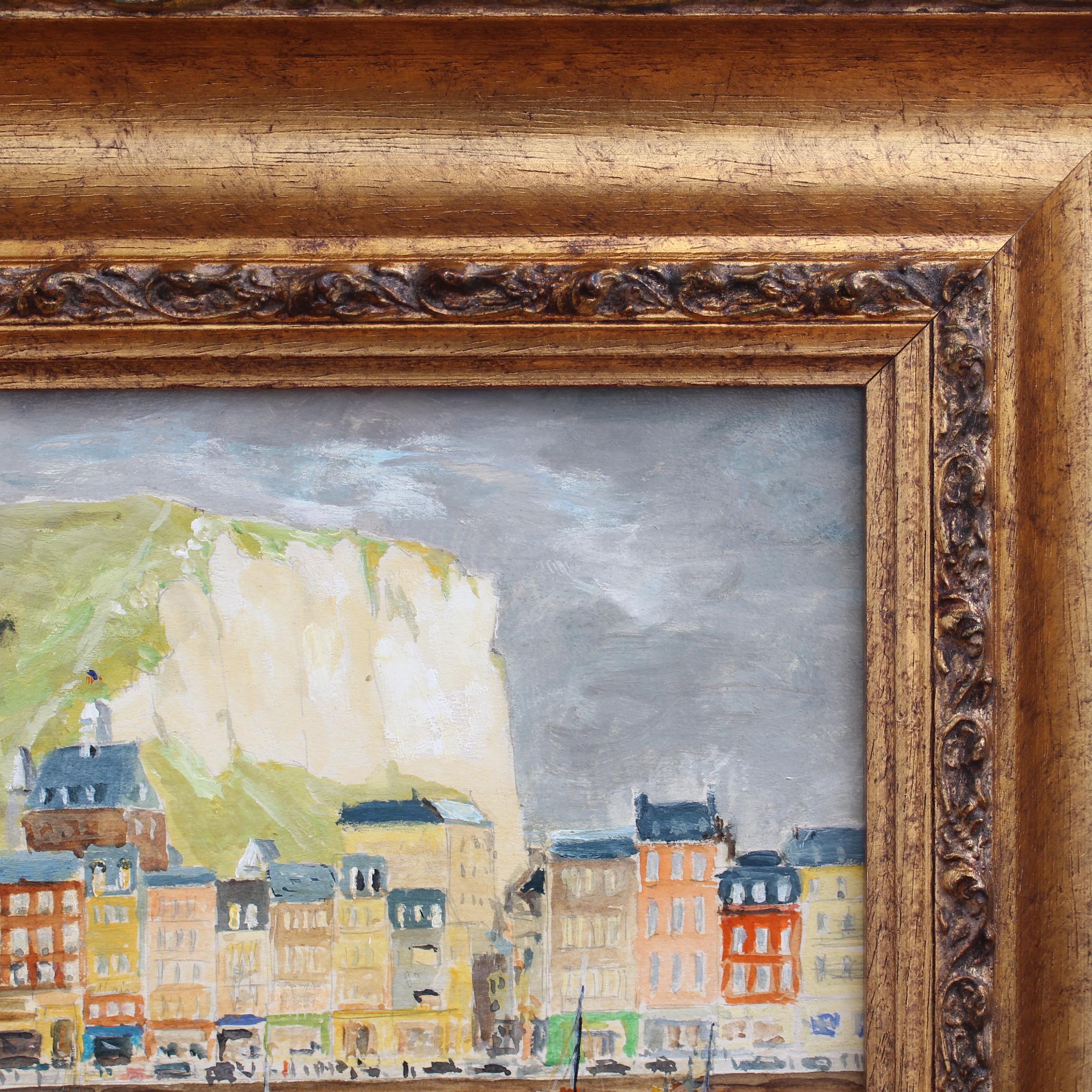 'The Seaside Resort of Dieppe' Vintage Oil Painting For Sale 6