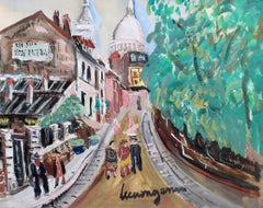 Retro View of Montmartre from Rue Lepic