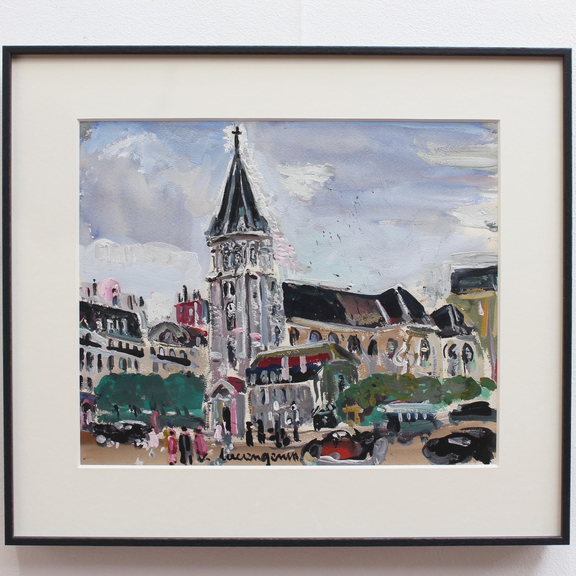 Ansicht der Kirche Saint Germain des Pres – Art von Lucien Génin
