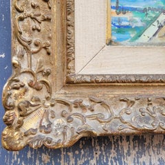 Lucien Genin, Port Of Villefranche Sur Mer, Framed Watercolor, Mid-20th Century