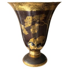 Lucien Gerfaut Dinanderie Uplight circa 1930 Signed