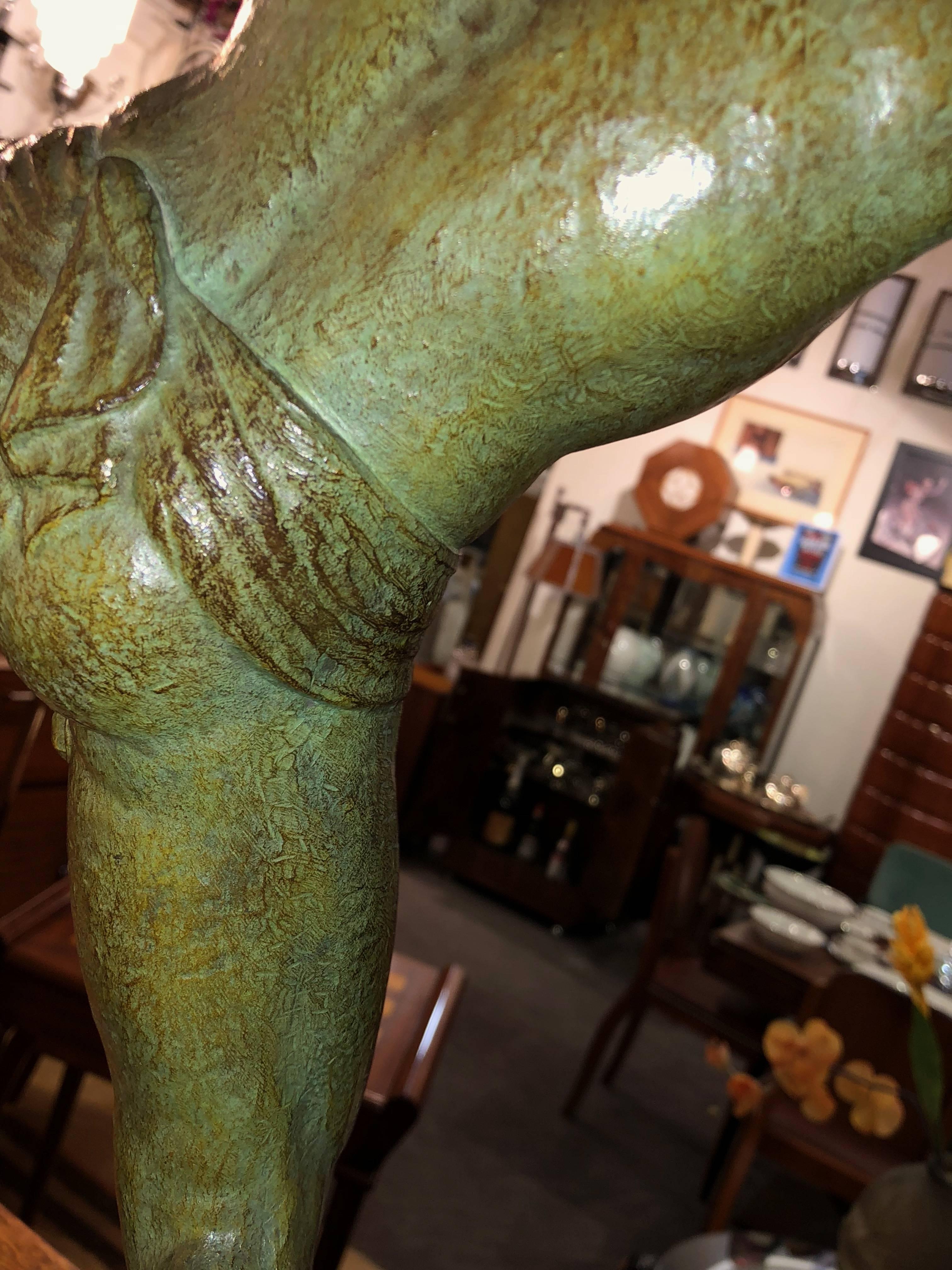 Lucien Gibert Bronzestatue 'der Bogenschütze' Französische Art Deco Skulptur 5