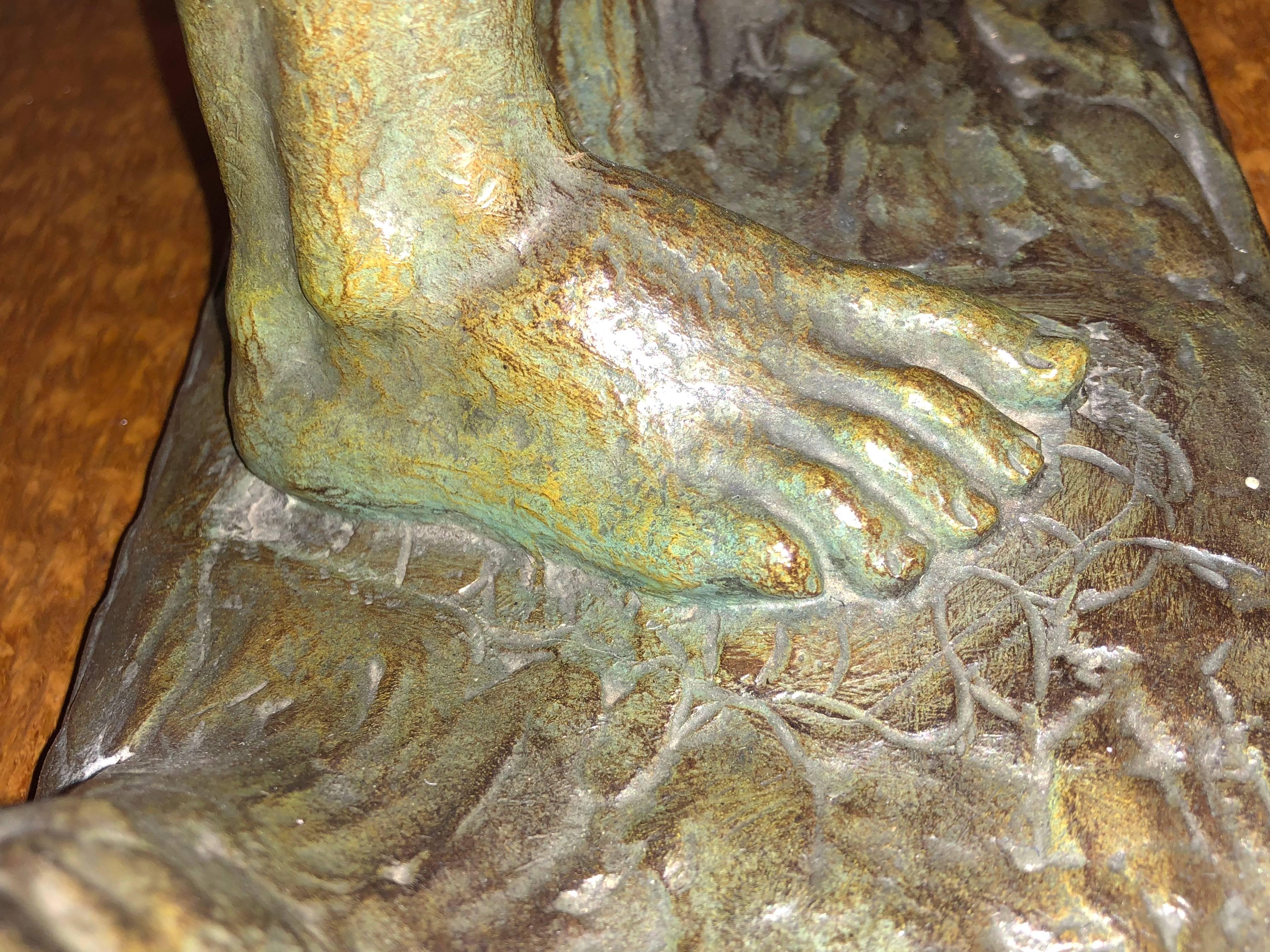 Lucien Gibert Bronzestatue 'der Bogenschütze' Französische Art Deco Skulptur 6