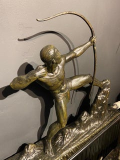Lucien Gibert Bronze Statue 'The Archer' French Art Deco Sculpture