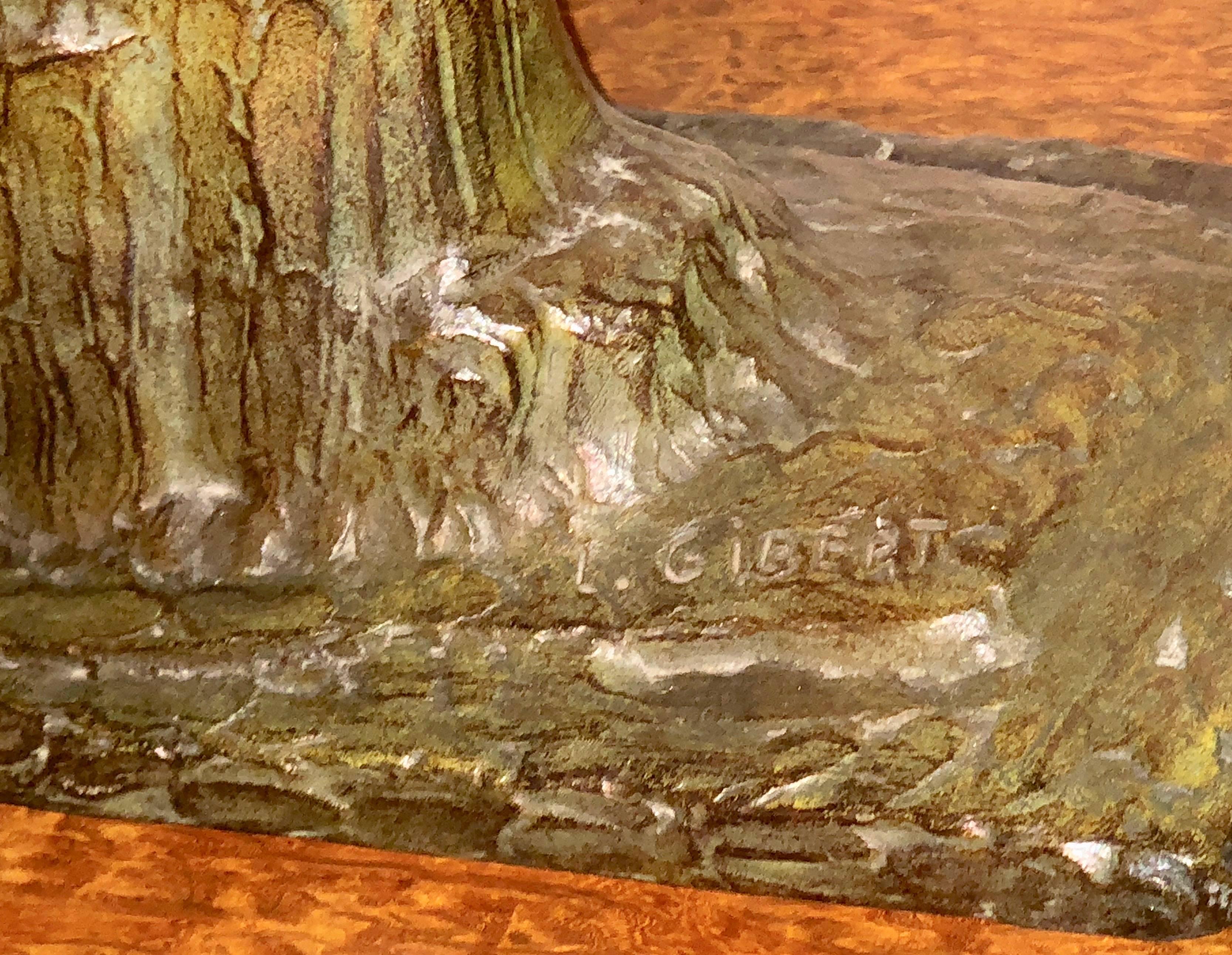 Lucien Gibert Bronzestatue 'der Bogenschütze' Französische Art Deco Skulptur (Mitte des 20. Jahrhunderts)