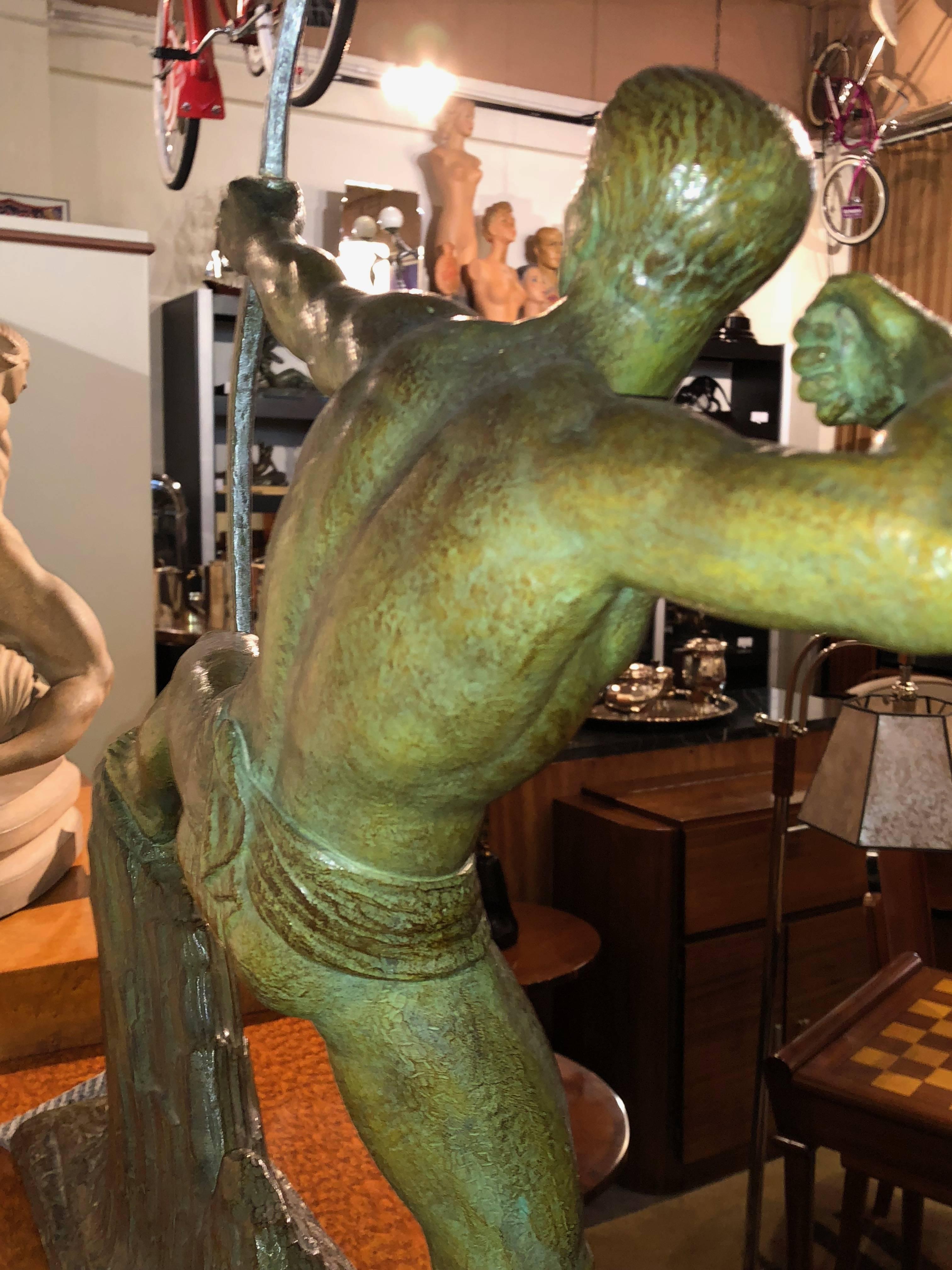 Lucien Gibert Bronzestatue 'der Bogenschütze' Französische Art Deco Skulptur 4