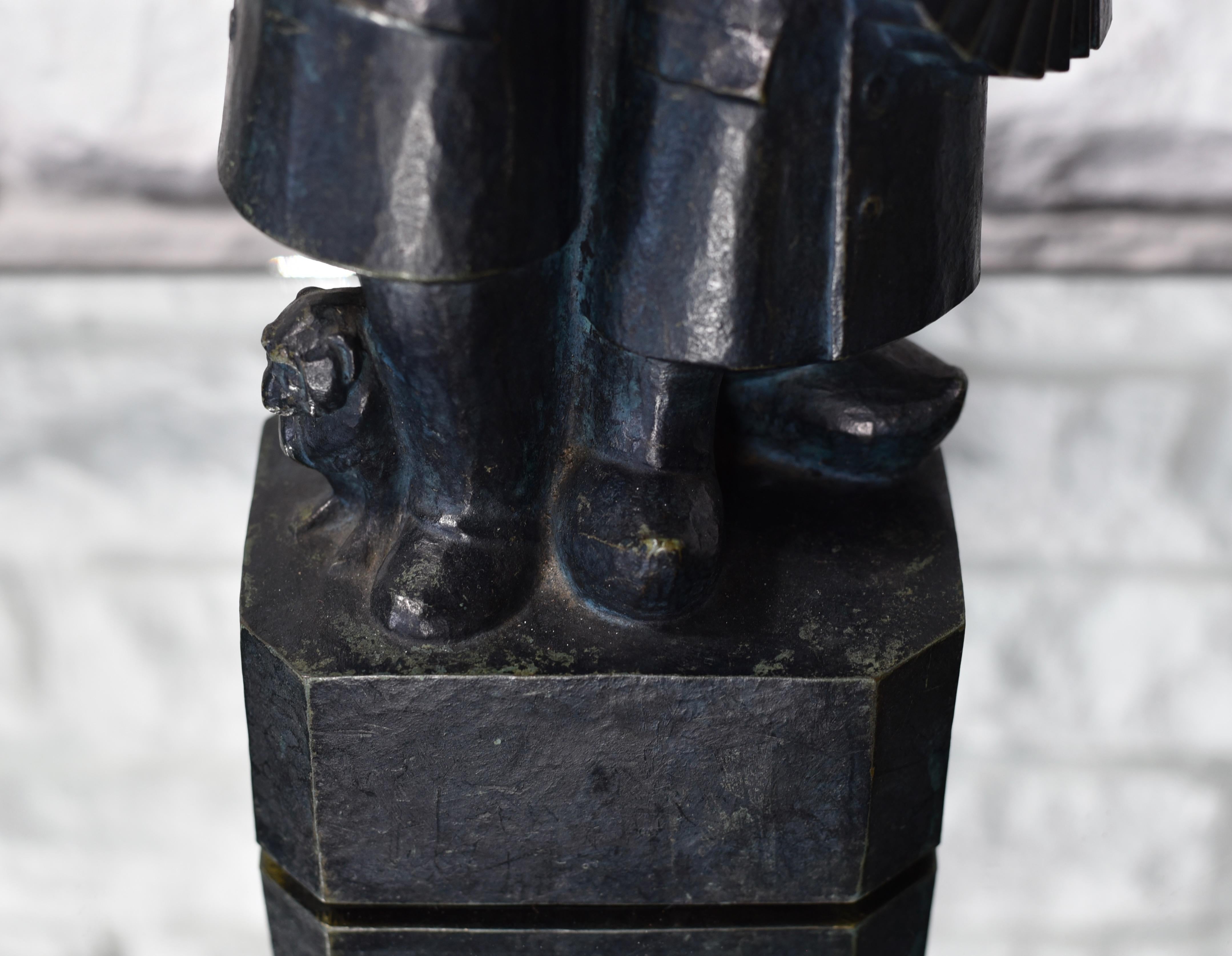 Sculpture française Art Déco Musicians Monkey en bronze de Lucien Gilbert en vente 3