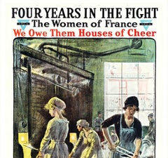 Original Four Years in the Fight, The Women of France vintage WW1 poster