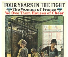 Original Four Years in The Fight - United War Campaign vintage WW1 poster