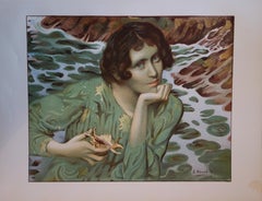Symbolism : Spirit of the Water - Original Lithograph 1899