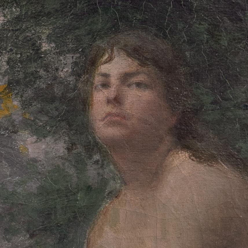 'Bather at Dusk', Salon des Artistes Français, École des Beaux-Arts, Paris - Painting by Lucien Henri Alphonse Verite