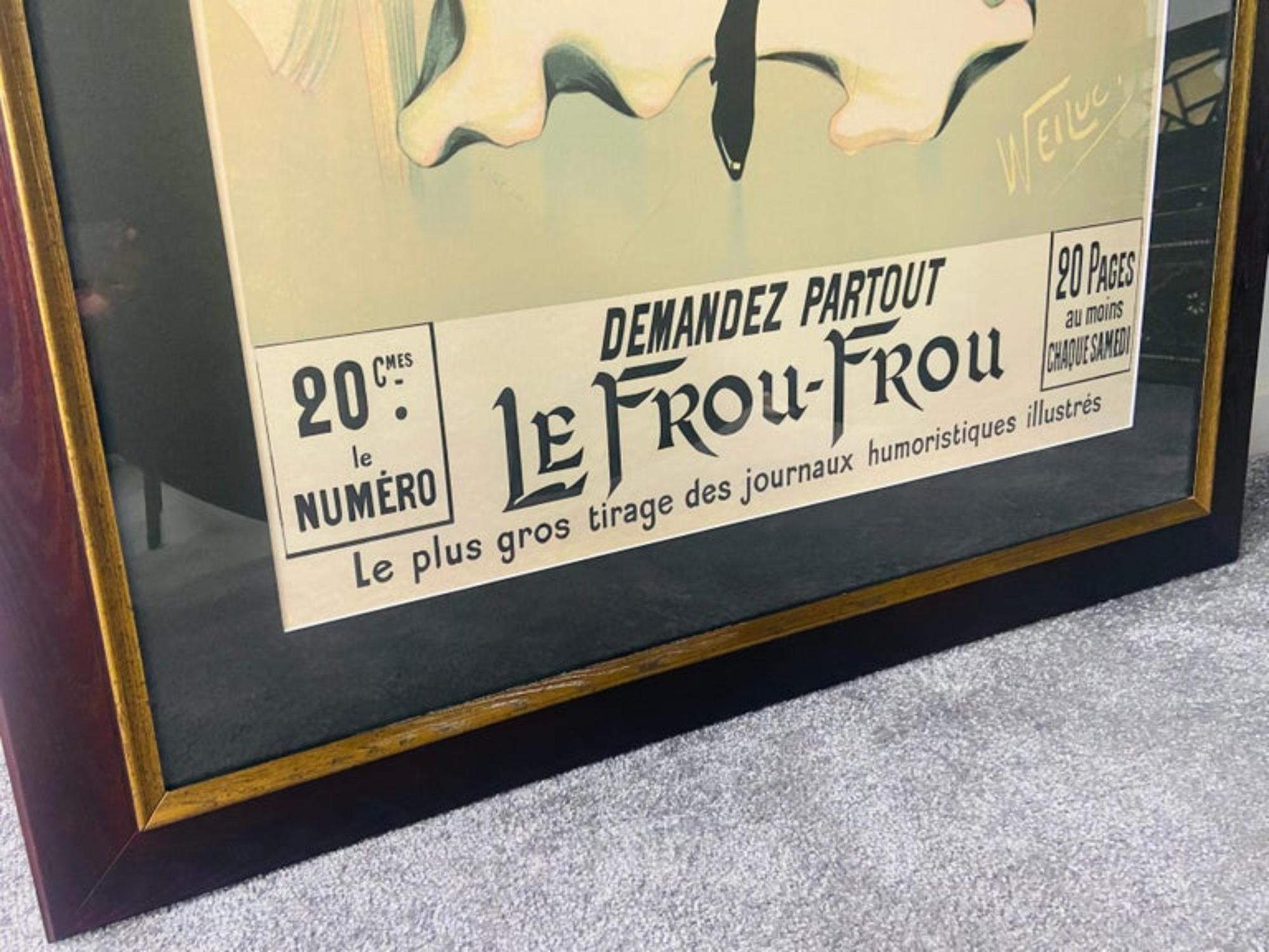 A fine vintage reproduction of Le Frou Frou French poster originally created by WEILUC (Lucien-Henri Weil, 1873-1947). Le 