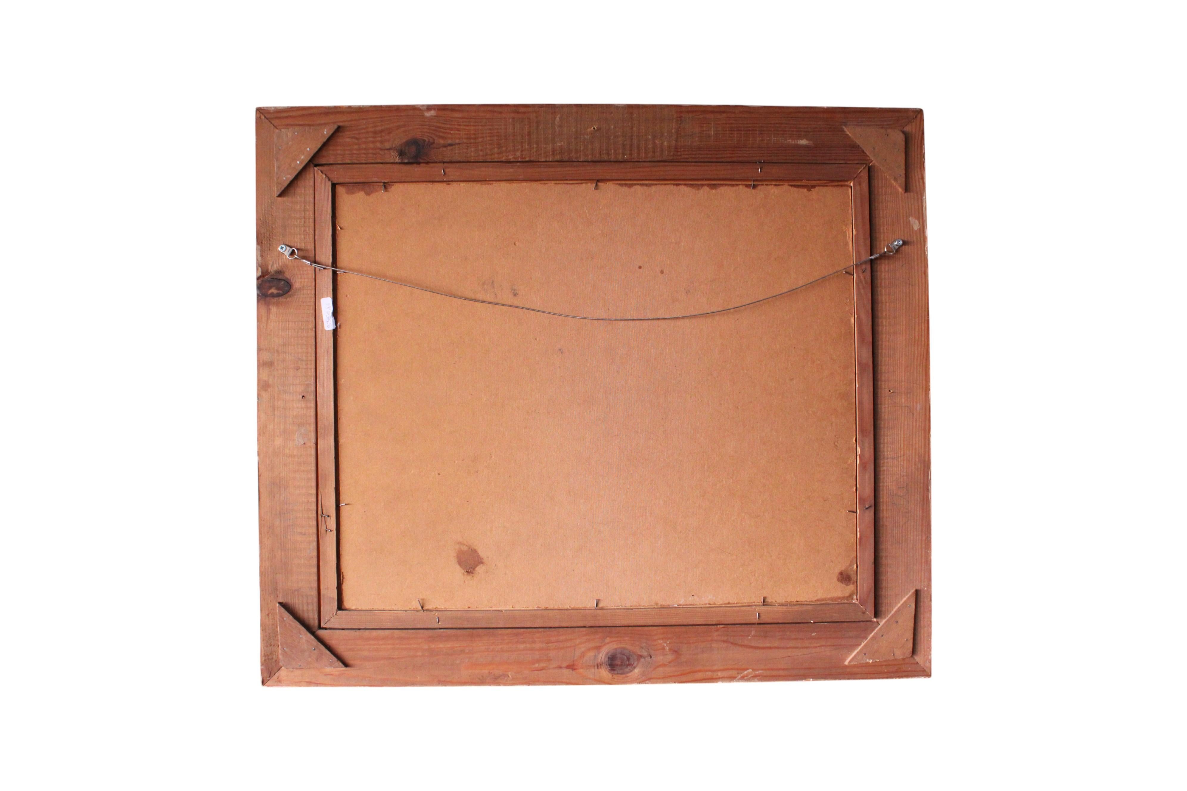 Large Landscape Ölgemälde eines Picknick am See im Herbst im Angebot 3