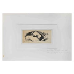 L'enfant endormi - Lithographie de Joseph Fontanarosa - Milieu du 20e siècle