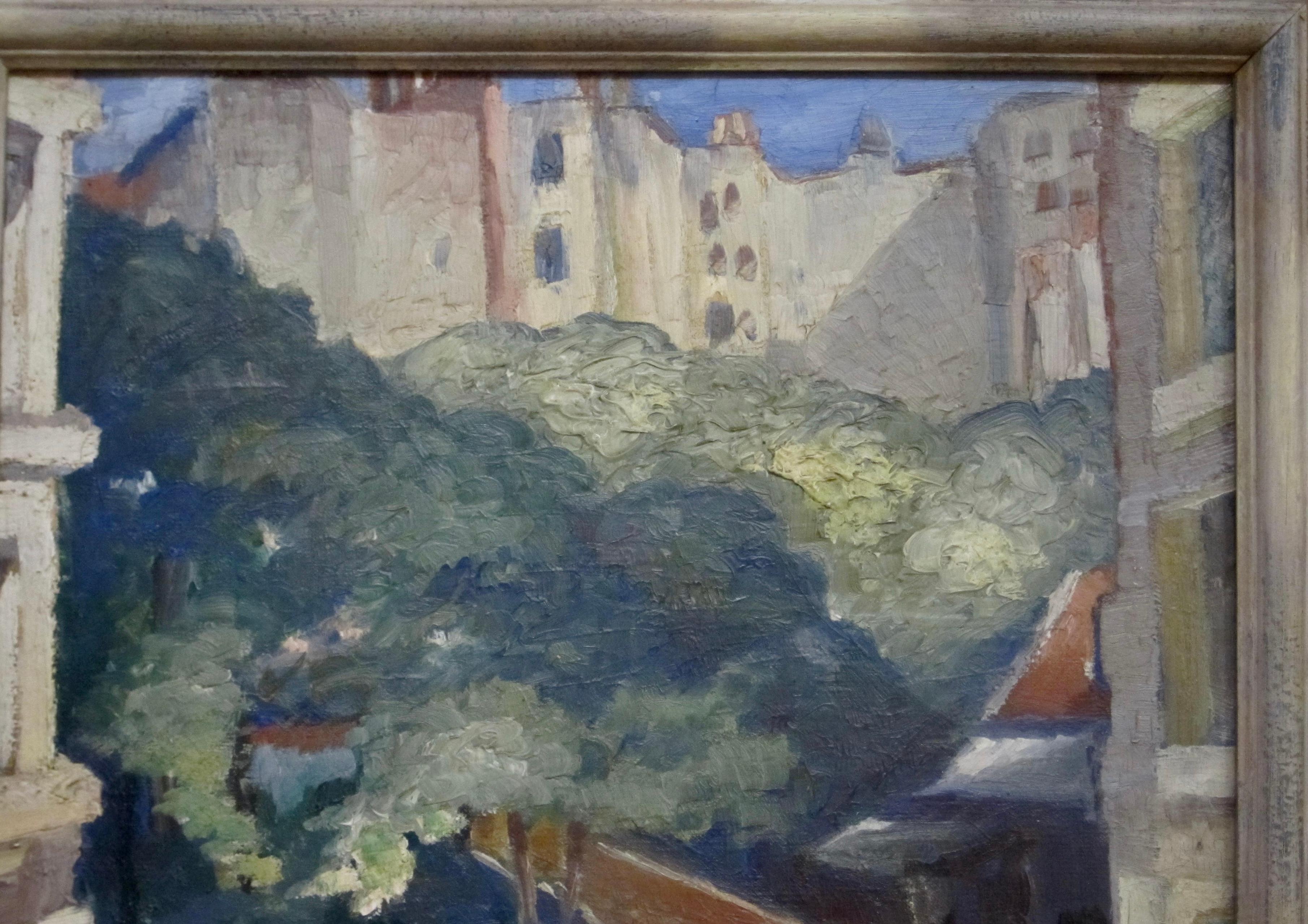 Modernist Oil Painting of a Paris Street Scene Dated 1924 by Lucien Labaudt im Angebot 2