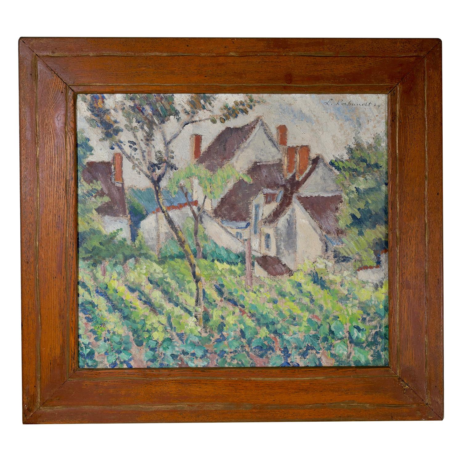 Unbetitelt - Bauernhäuser – Painting von Lucien Labaudt