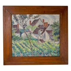 Rare, early modernist oil painting by a San Francisco Bay Area abstract artist