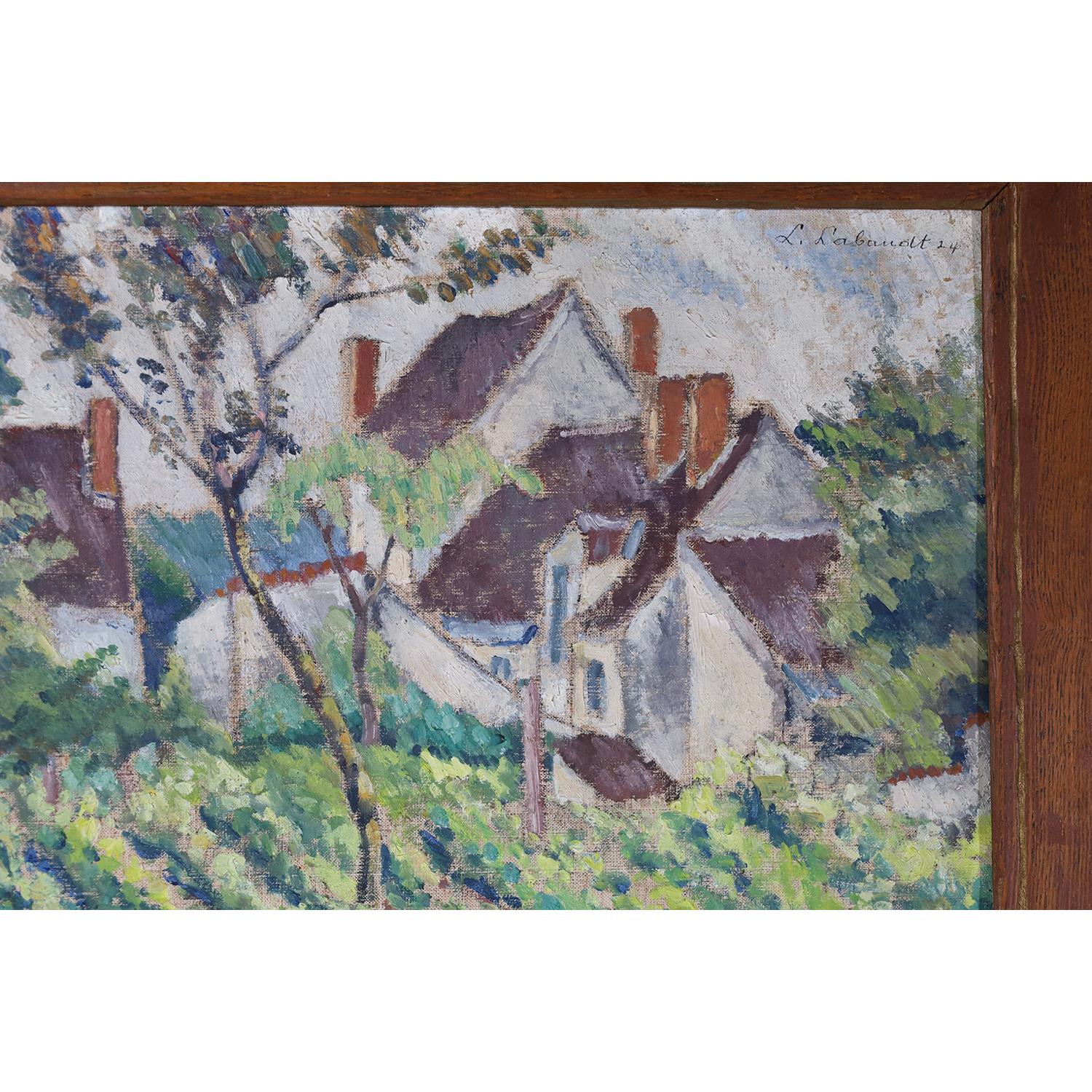 Unbetitelt - Bauernhäuser (Amerikanischer Impressionismus), Painting, von Lucien Labaudt