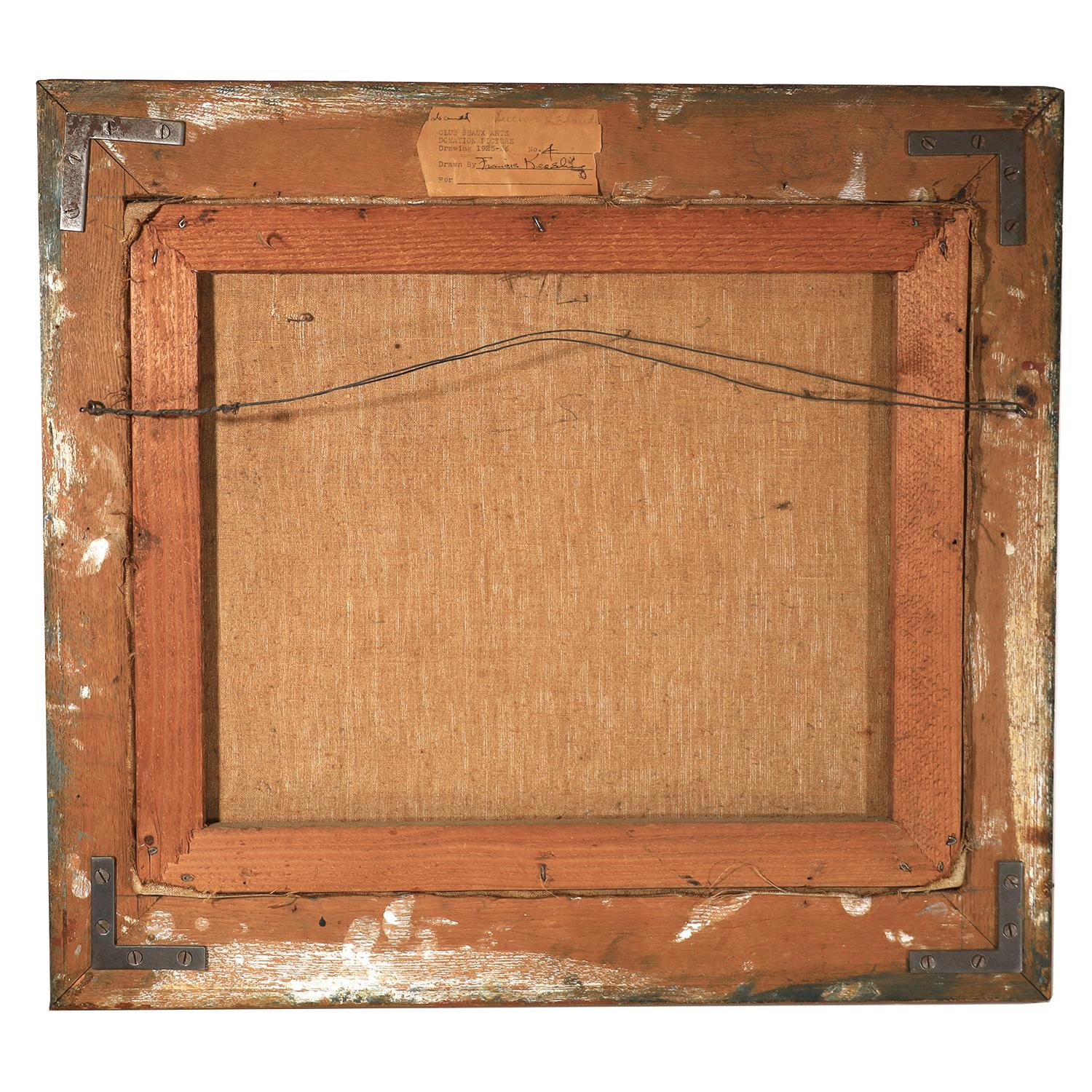 Unbetitelt - Bauernhäuser (Grau), Landscape Painting, von Lucien Labaudt