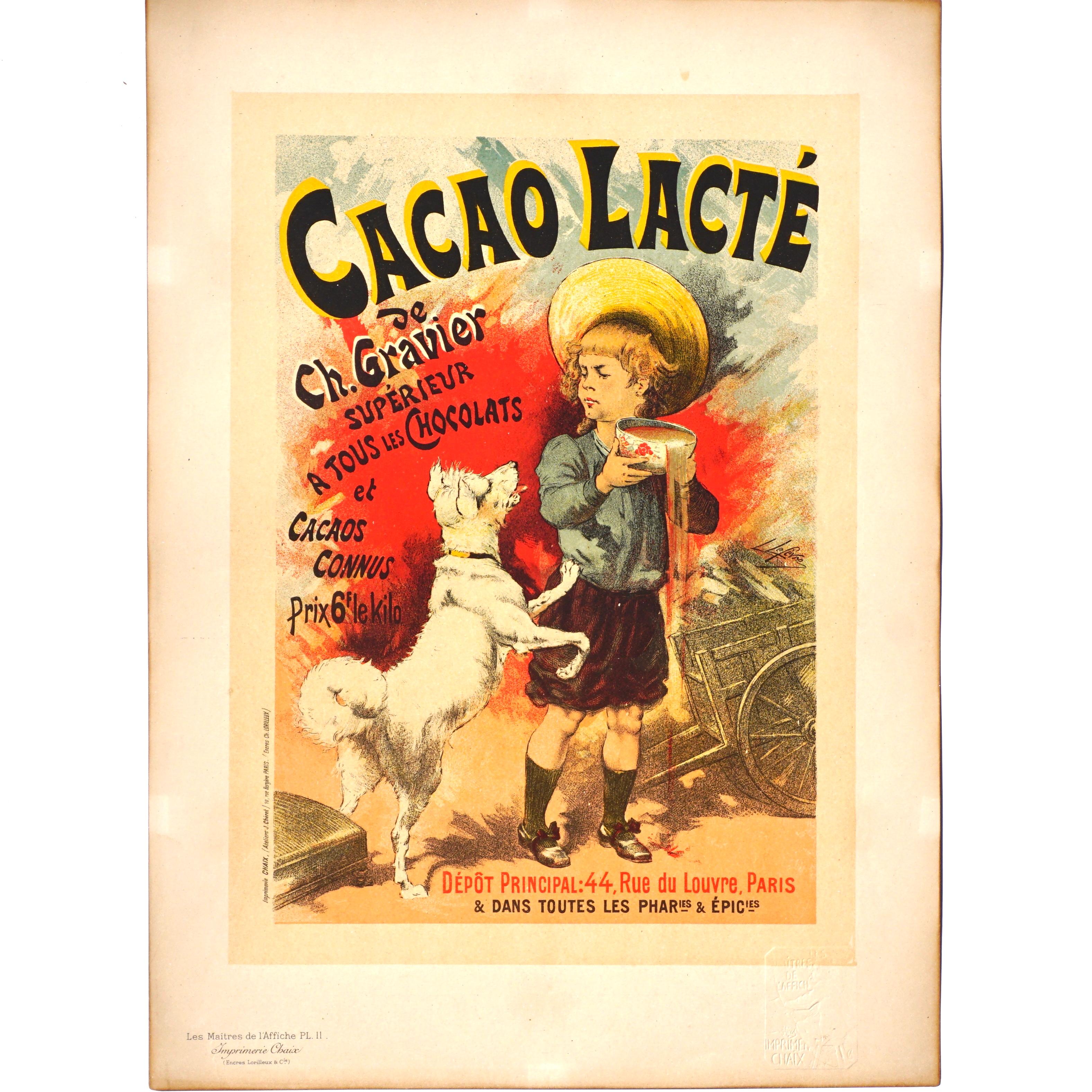 Artist: Lucien Lefevre French (1850-1902) Plate: PL. 11, circa 1896
Title: Cacao Lacte
Condition A. Original lithograph from 