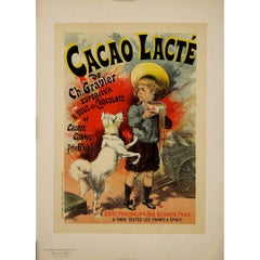 1896 Les Maîtres de l'Affiche cartel Lucien Lefèvre Cacao lacté de Ch. Gravier