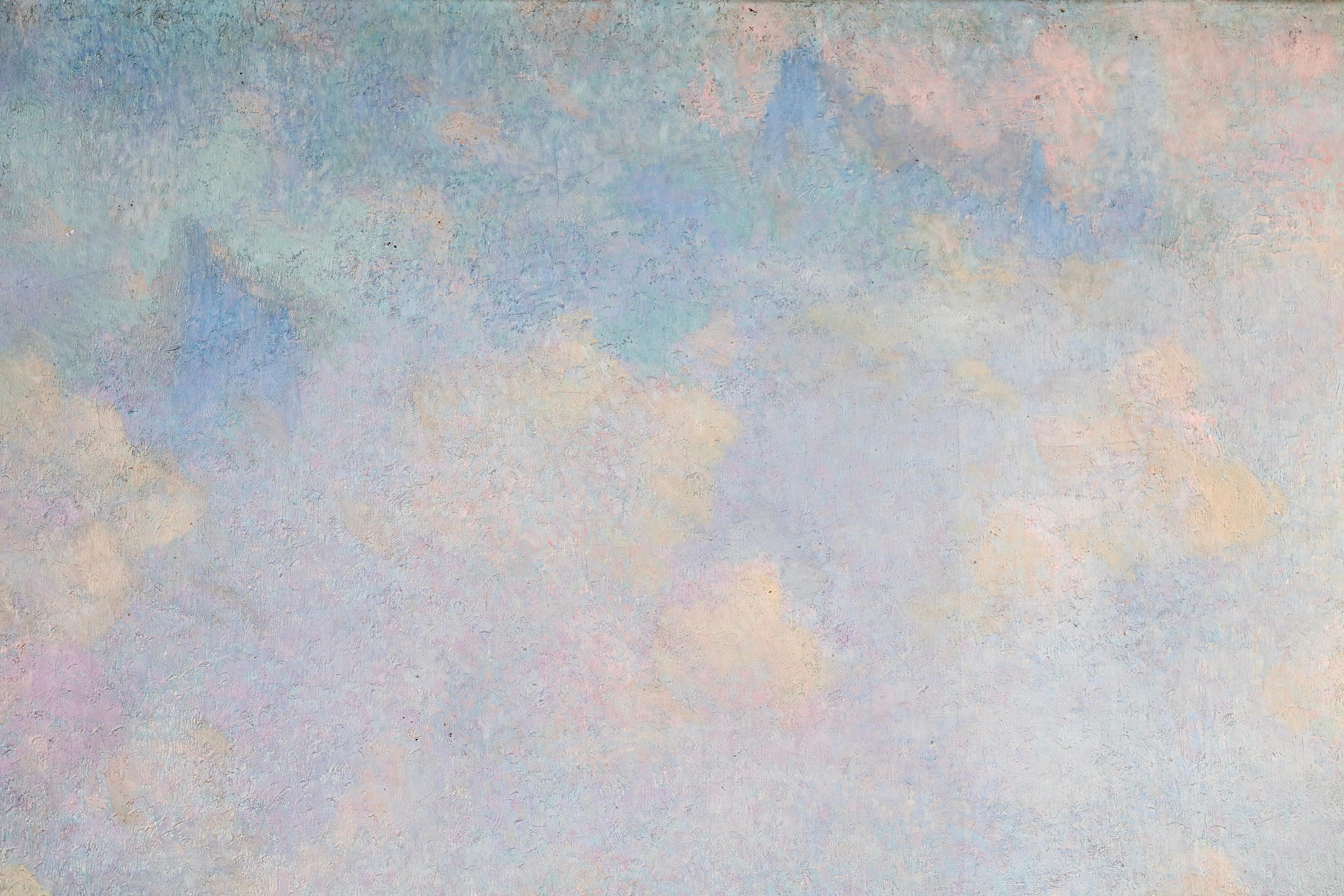 Un mystique en prière - Huile figurative post-impressionniste de Lucien Levy-Dhurmer en vente 10