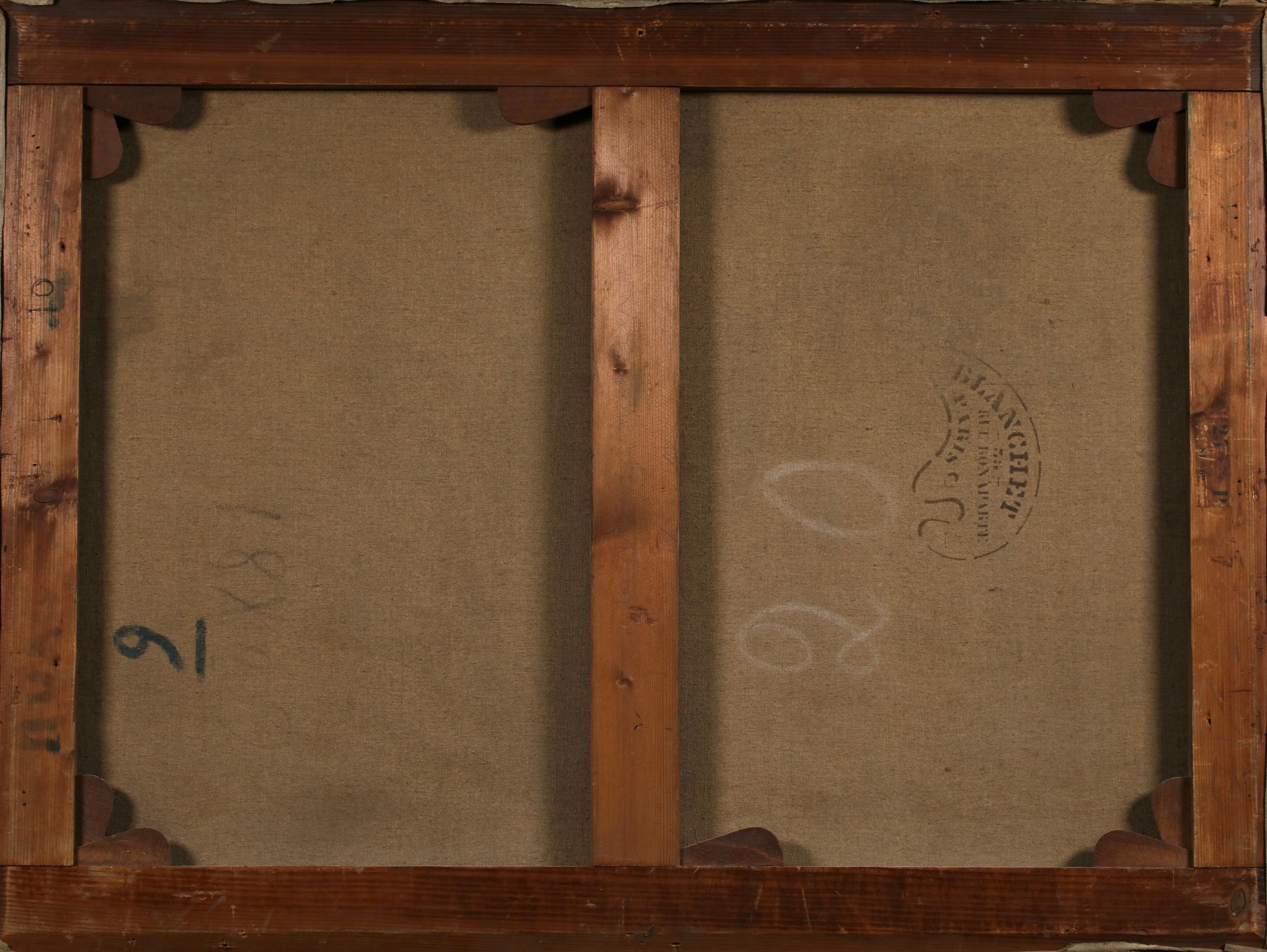 Un mystique en prière - Huile figurative post-impressionniste de Lucien Levy-Dhurmer en vente 2