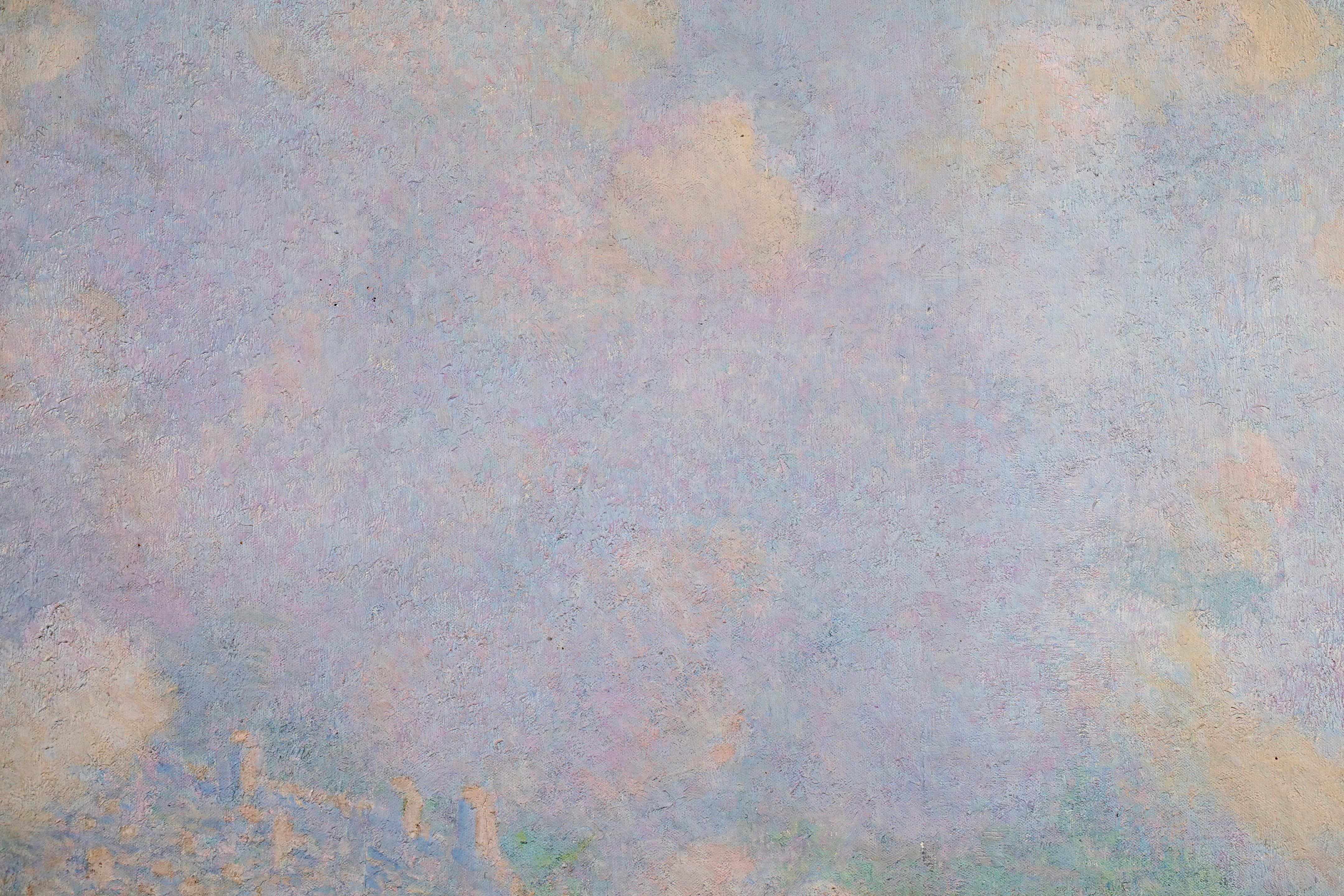 Un mystique en prière - Huile figurative post-impressionniste de Lucien Levy-Dhurmer en vente 4