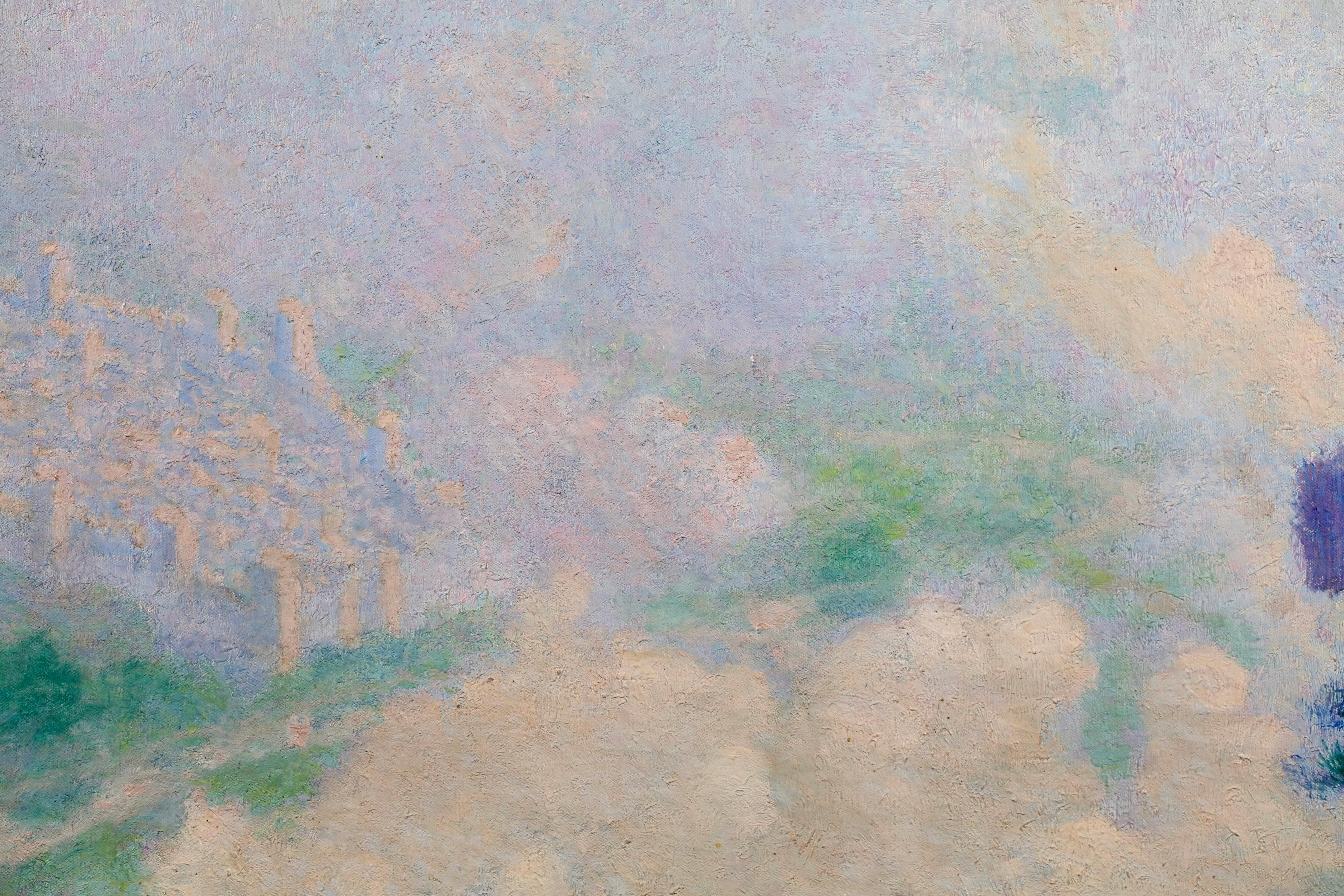 Un mystique en prière - Huile figurative post-impressionniste de Lucien Levy-Dhurmer en vente 6