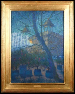 Moorish Palace Gardens - Post Impressionist Landscape Oil by Lucien Levy-Dhurmer