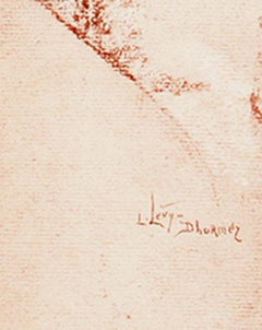 19th century color lithograph realist portrait female subject sepia signed