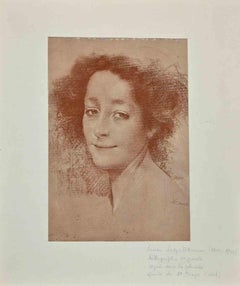 The Portrait - Original Lithograph by L. Levy-Dhurmer - 1909 ca.