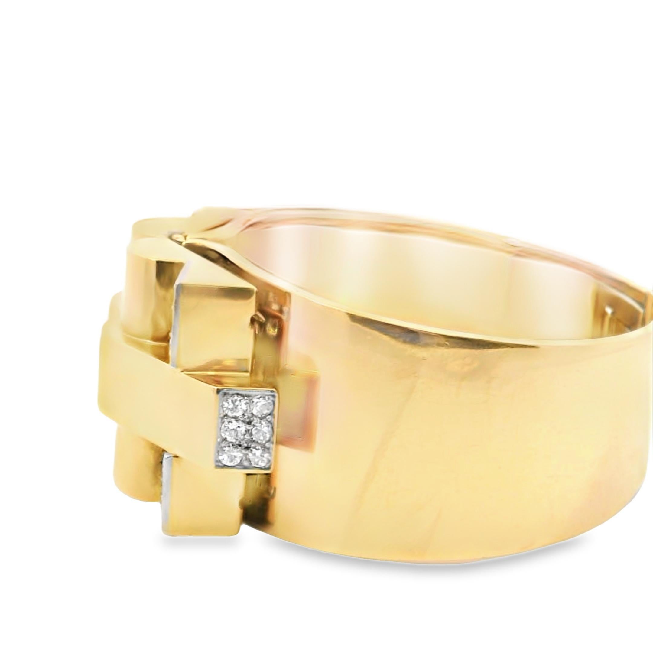 She always said her favorite pieces were the ones that changed with her mood.

A masterstroke of Art Deco clarity and French sensuality, this geometric bangle by Lucien Lorrain slips between bracelet and brooch, between bold and intimate, depending
