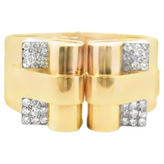 Lucien Lorrain, 1925 Convertible Diamond Bangle Bracelet in 18k Yellow Gold