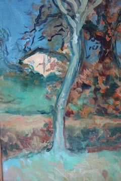 Paisaje Vintage Pintura al Óleo sobre Lienzo, Paisaje Fauvista Francés