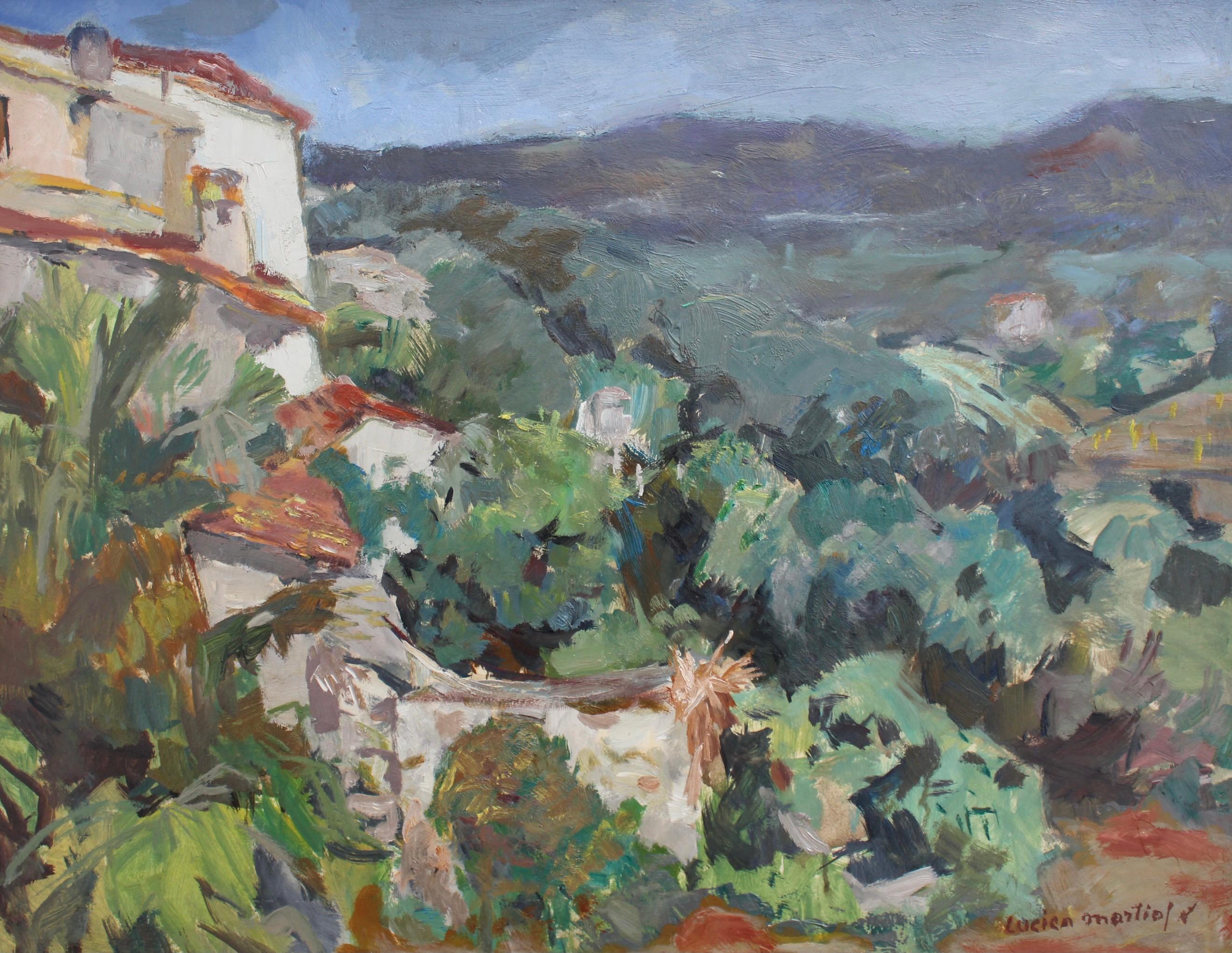 Lucien Martial Landscape Painting - The Valley in Biot Côtes d'Azur