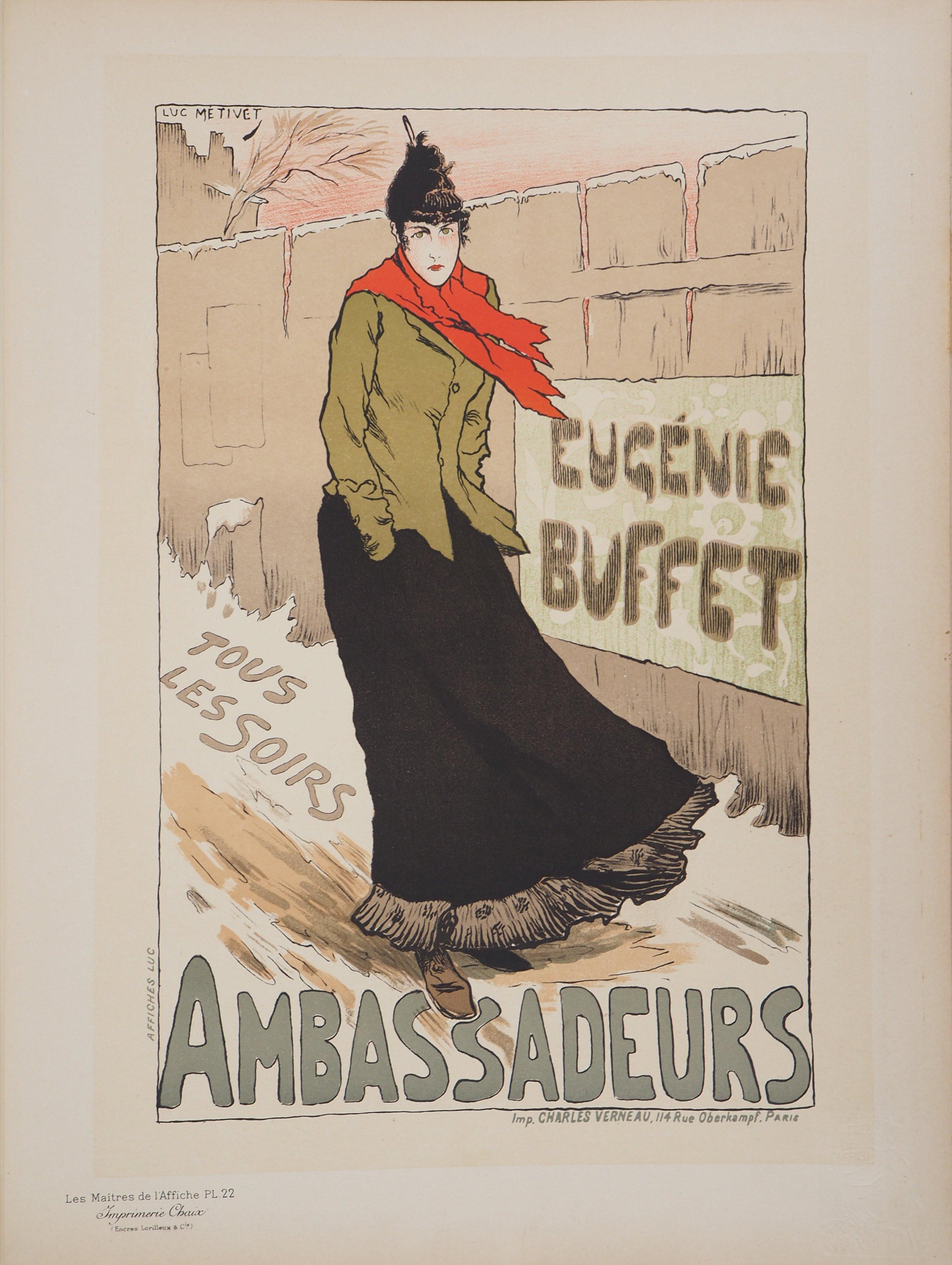 Eugénie Buffet (Ambassadeurs) - Lithograph (Les Maîtres de l'Affiche), 1895 - Print by Lucien Métivet