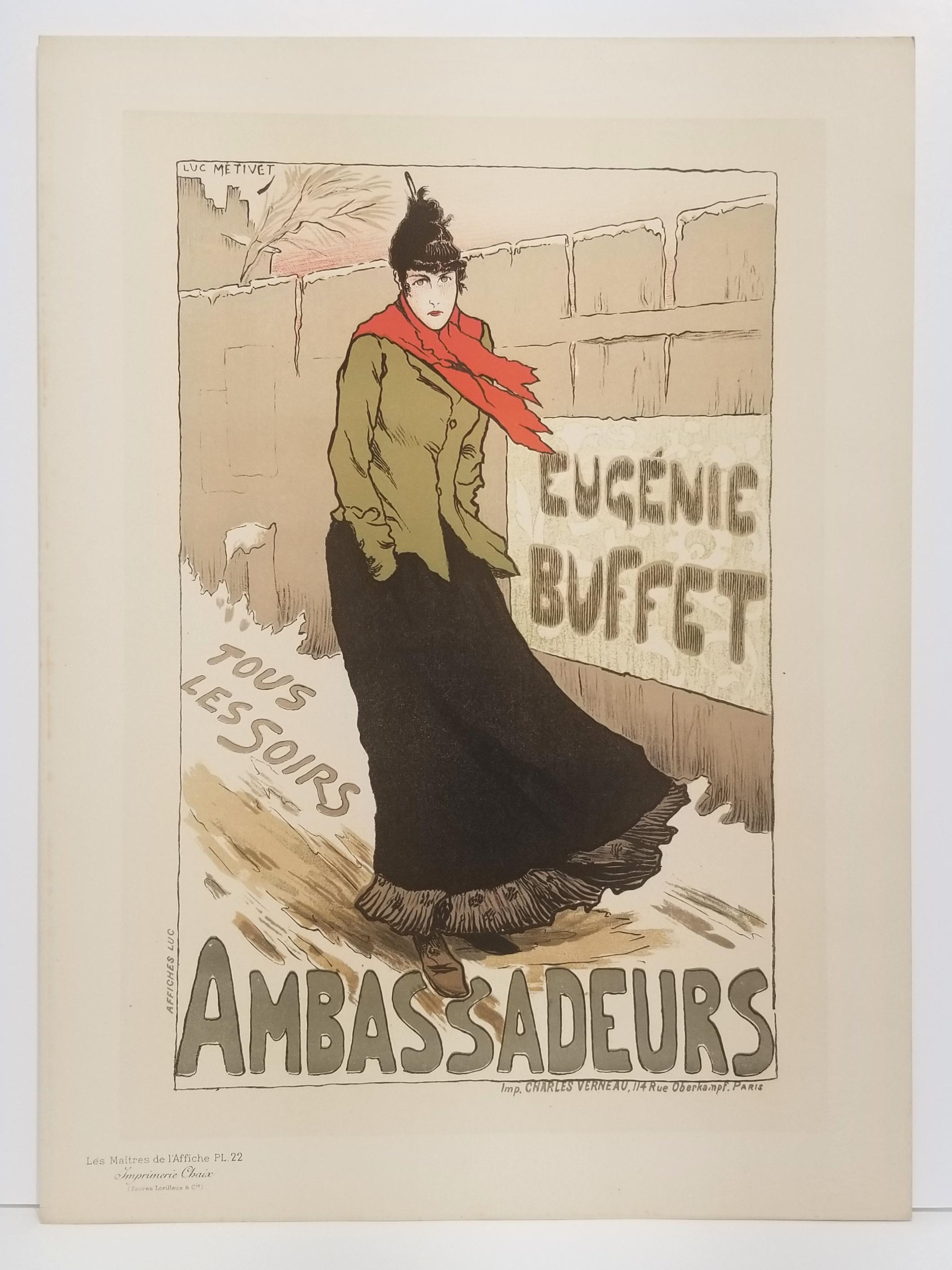 Eugénie Buffet.  - Print by Lucien Métivet