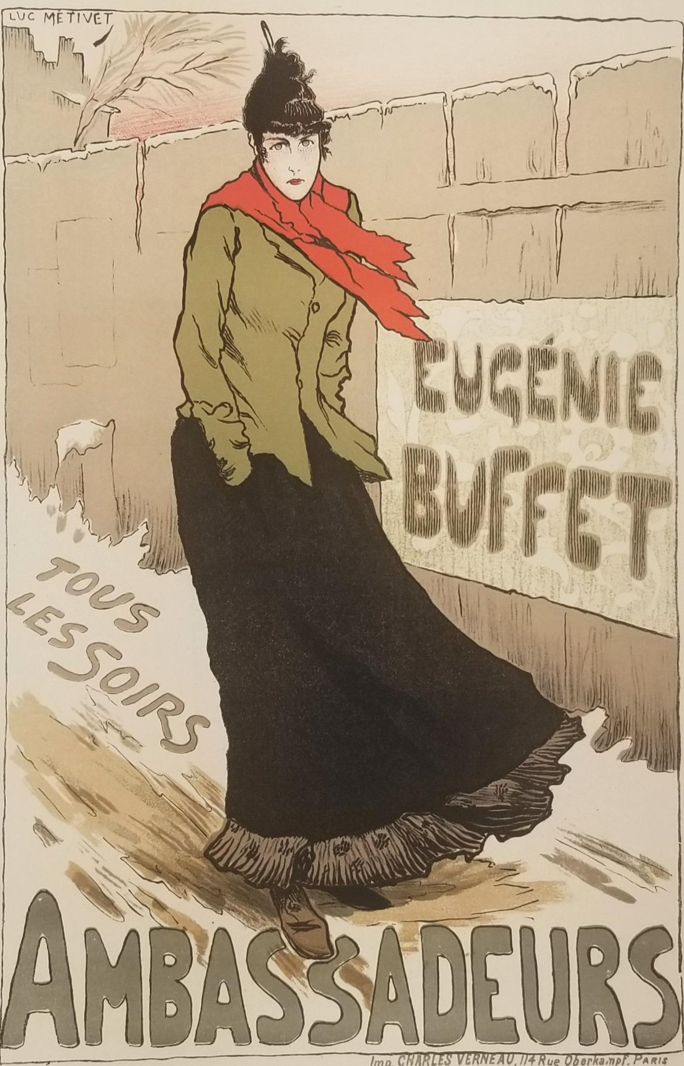 Lucien Métivet Print - Eugénie Buffet. 