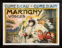 Affiche touristique de Martigny dans les Vosges (France) par Lucien Métivet, 1909, lithographie en couleurs
