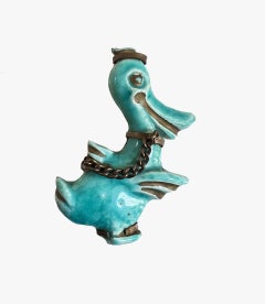 Lucien Neuquel for Elsa Schiaparelli Vintage Duck Brooch, 1930s