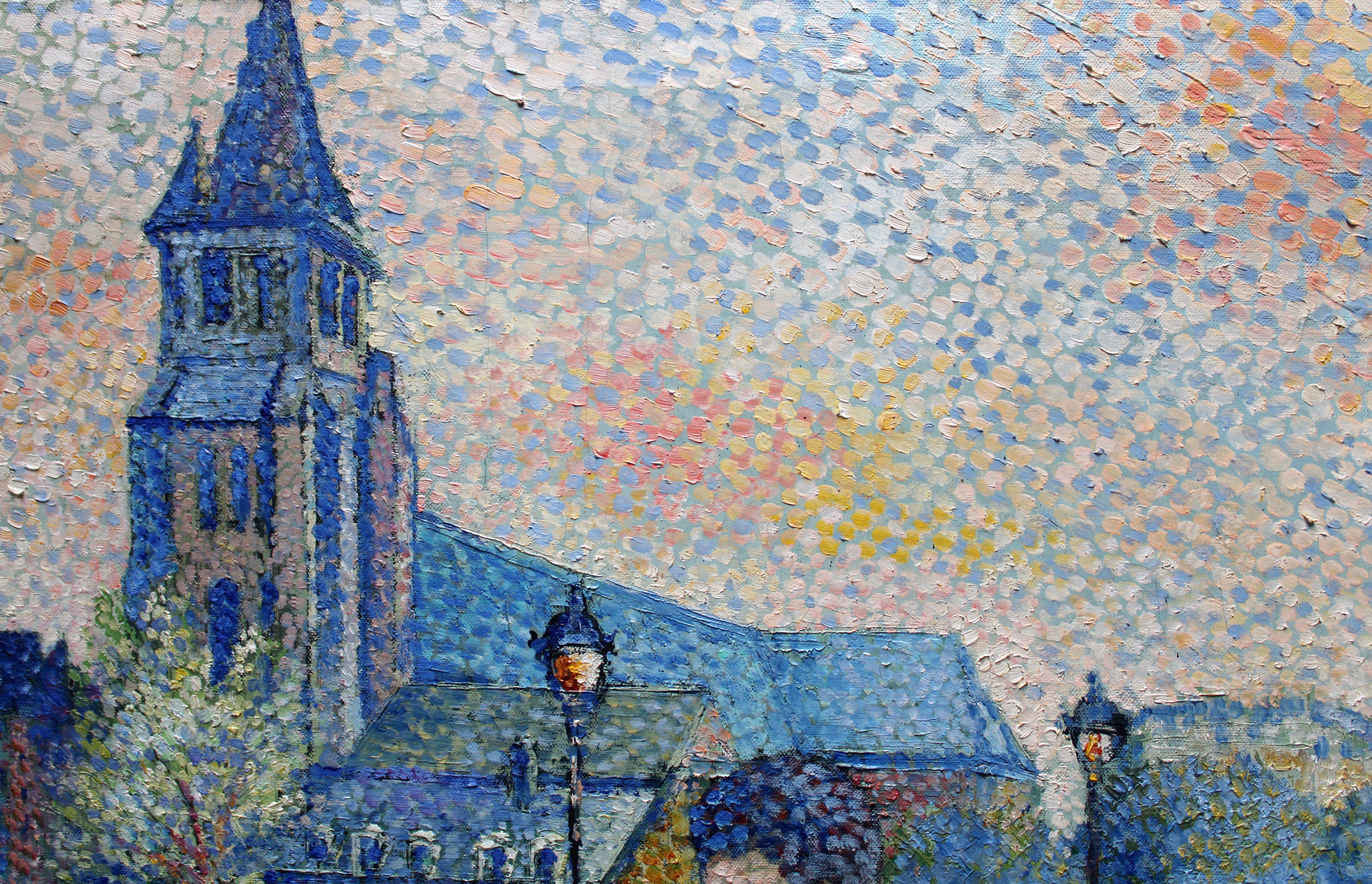 Saint-Germain-des-Prés. 1946. Oil on canvas, 73x92 cm For Sale 2