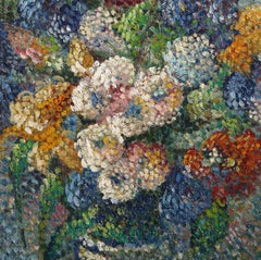 Bouquet, Impressionist Oil Painting on Canvas laid on board by Lucien Neuquelman